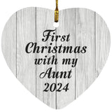First Christmas With My Aunt 2024 - Heart Ornament F
