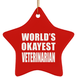 World's Okayest Veterinarian - Star Ornament
