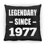 47th Birthday Legendary Since 1977 - Throw Pillow Black