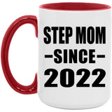 Step Mom Since 2022 - 15oz Accent Mug Red
