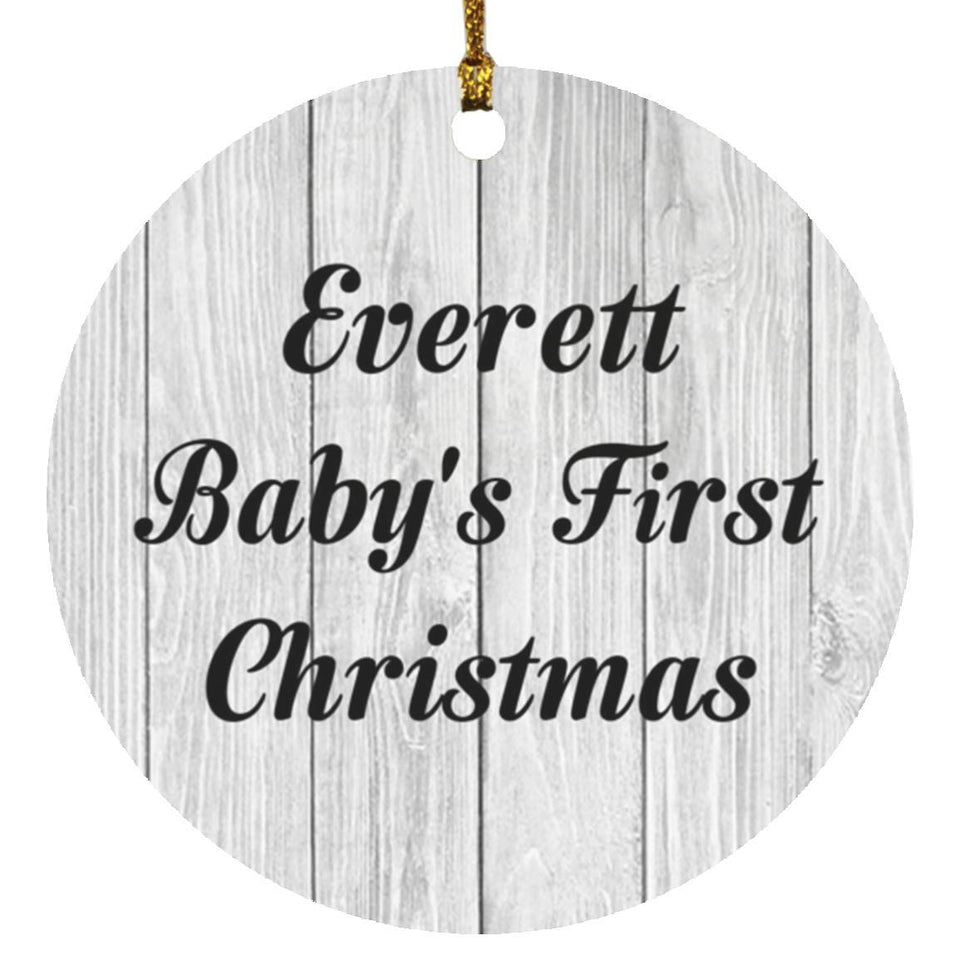 Everett Baby's First Christmas - Circle Ornament F