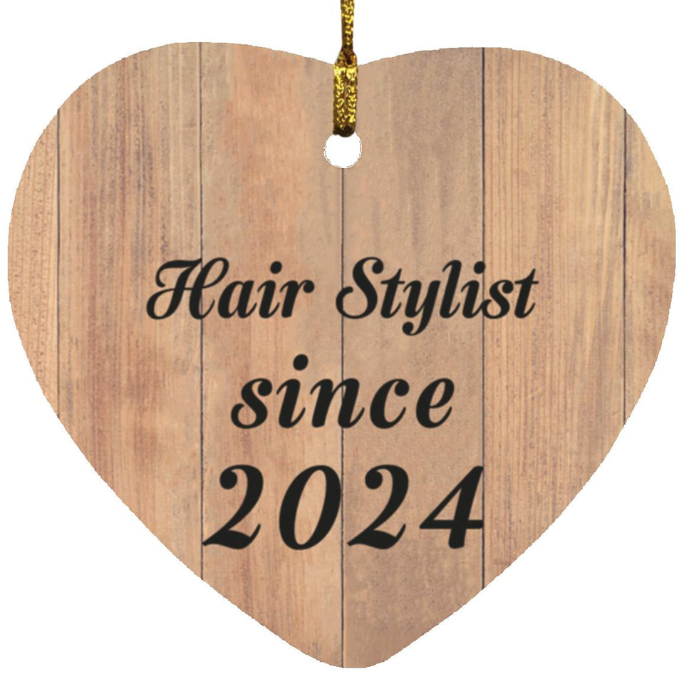 Hair Stylist Since 2024 - Heart Ornament C