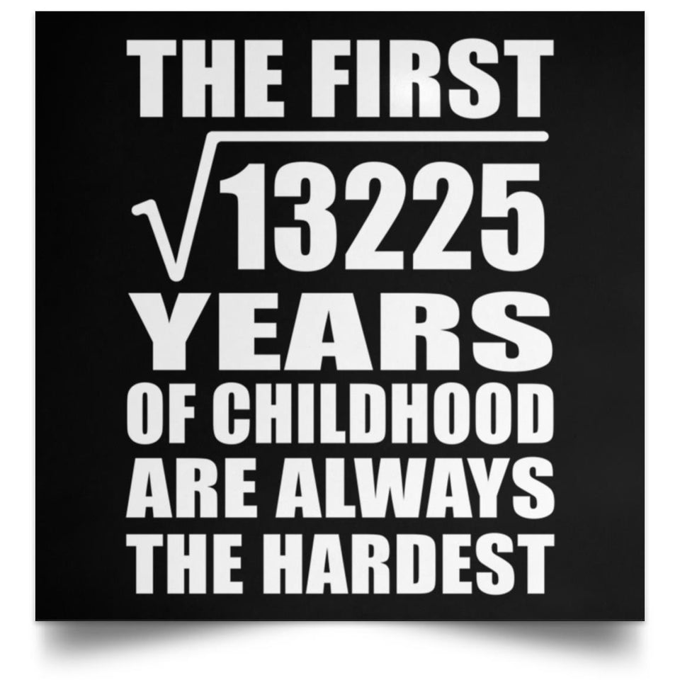 115th Birthday Square Root of 13225 Years of Childhood - Poster Square