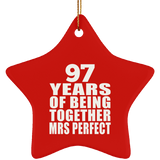 97th Anniversary 97 Years Of Being Mrs Perfect - Star Ornament