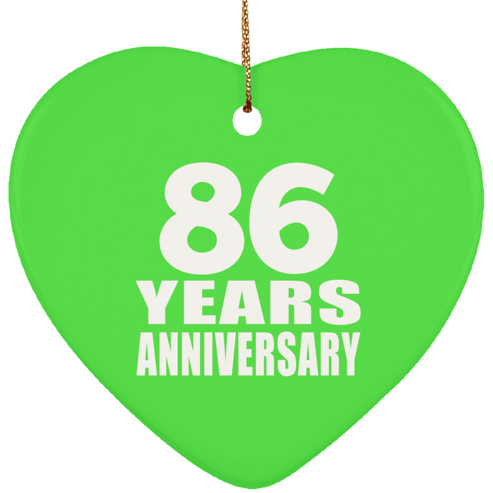 86th Anniversary 86 Years - Heart Ornament