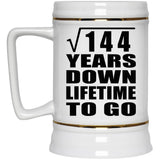 12th Anniversary Square Root of 144 Years Lifetime To Go - Beer Stein