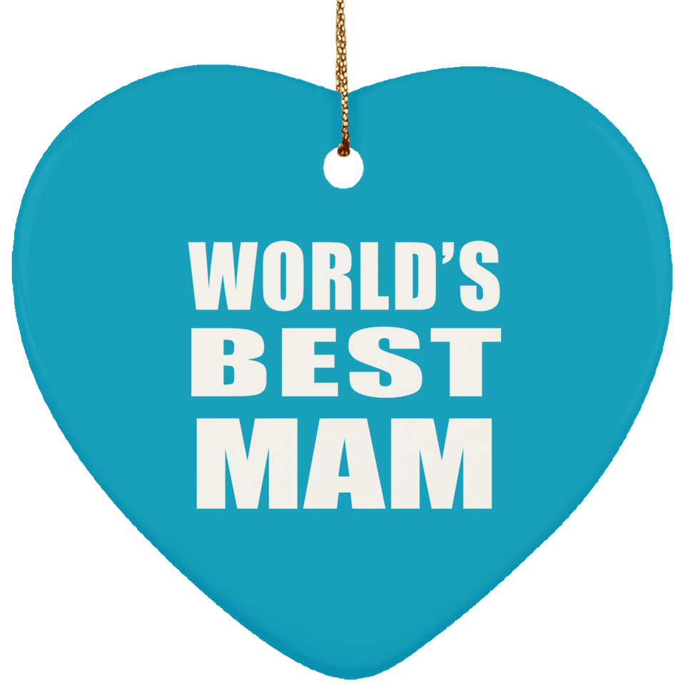 World's Best Mam - Heart Ornament