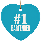 Number One #1 Bartender - Heart Ornament