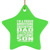 Proud Advertising Executive Dad Of Awesome Son - Star Ornament