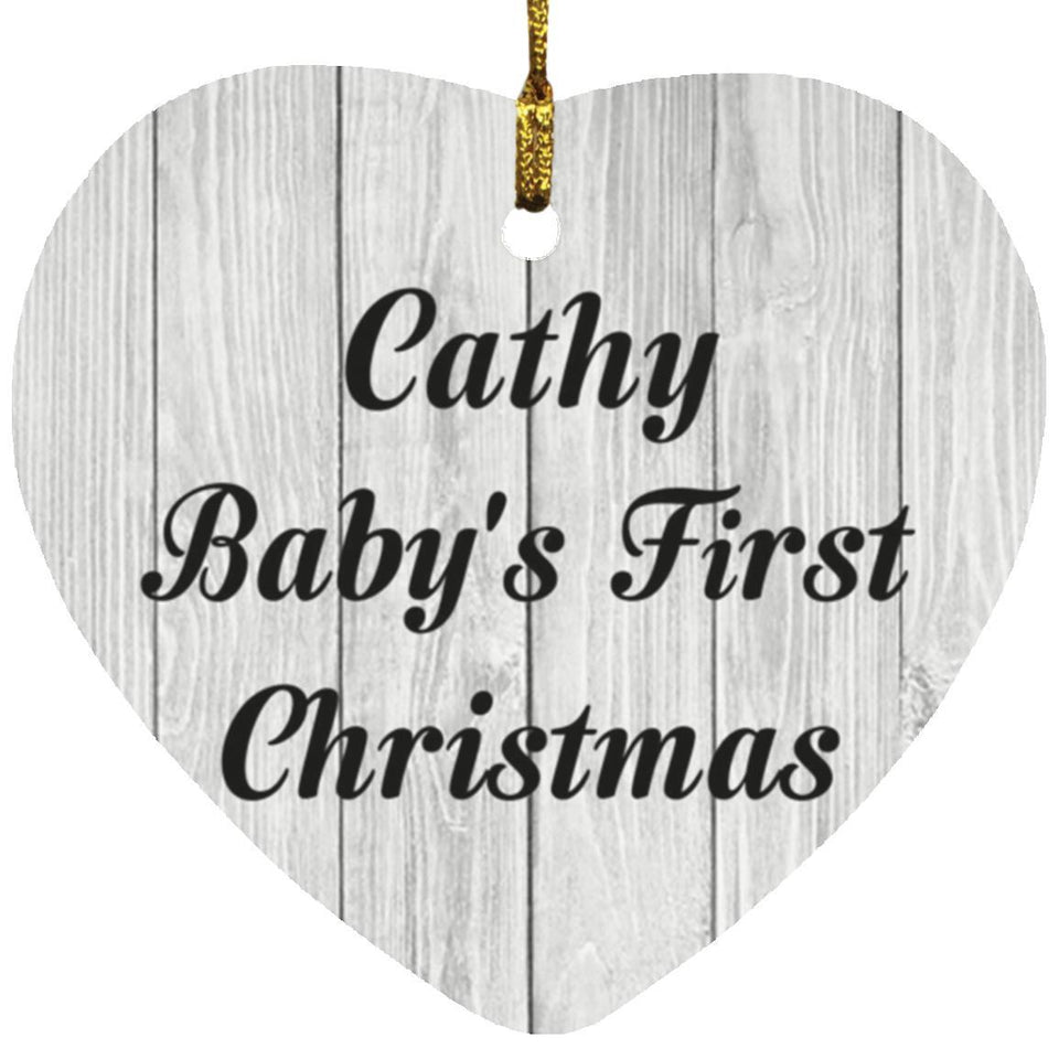 Cathy Baby's First Christmas - Heart Ornament F