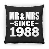 36th Anniversary Mr & Mrs Since 1988 - Throw Pillow Black