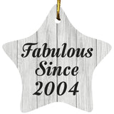 20th Birthday Fabulous Since 2004 - Star Ornament F