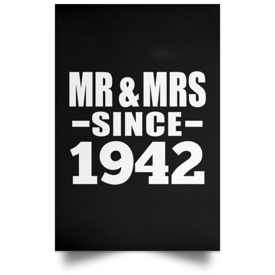 82nd Anniversary Mr & Mrs Since 1942 - Poster Portrait