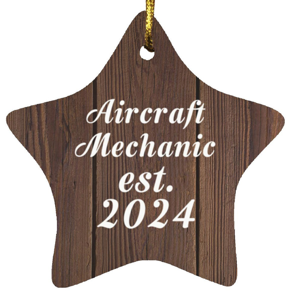 Aircraft Mechanic Established Est. 2024 - Star Ornament D