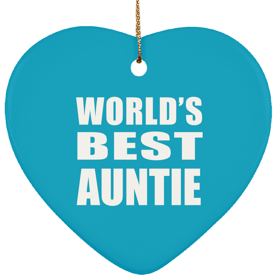 World's Best Auntie - Heart Ornament