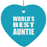 World's Best Auntie - Heart Ornament