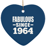 60th Birthday Fabulous Since 1964 - Heart Ornament