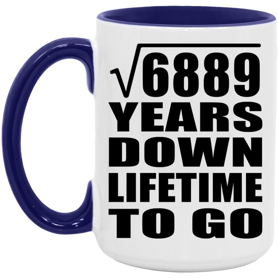 83rd Anniversary Square Root of 6889 Years Lifetime To Go - 15oz Accent Mug Purple