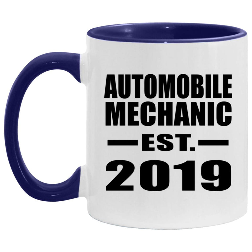 Automobile Mechanic Established EST. 2019 - 11oz Accent Mug Purple