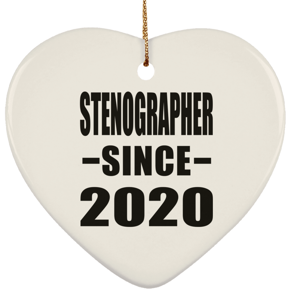 Stenographer Since 2020 - Heart Ornament