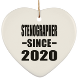 Stenographer Since 2020 - Heart Ornament
