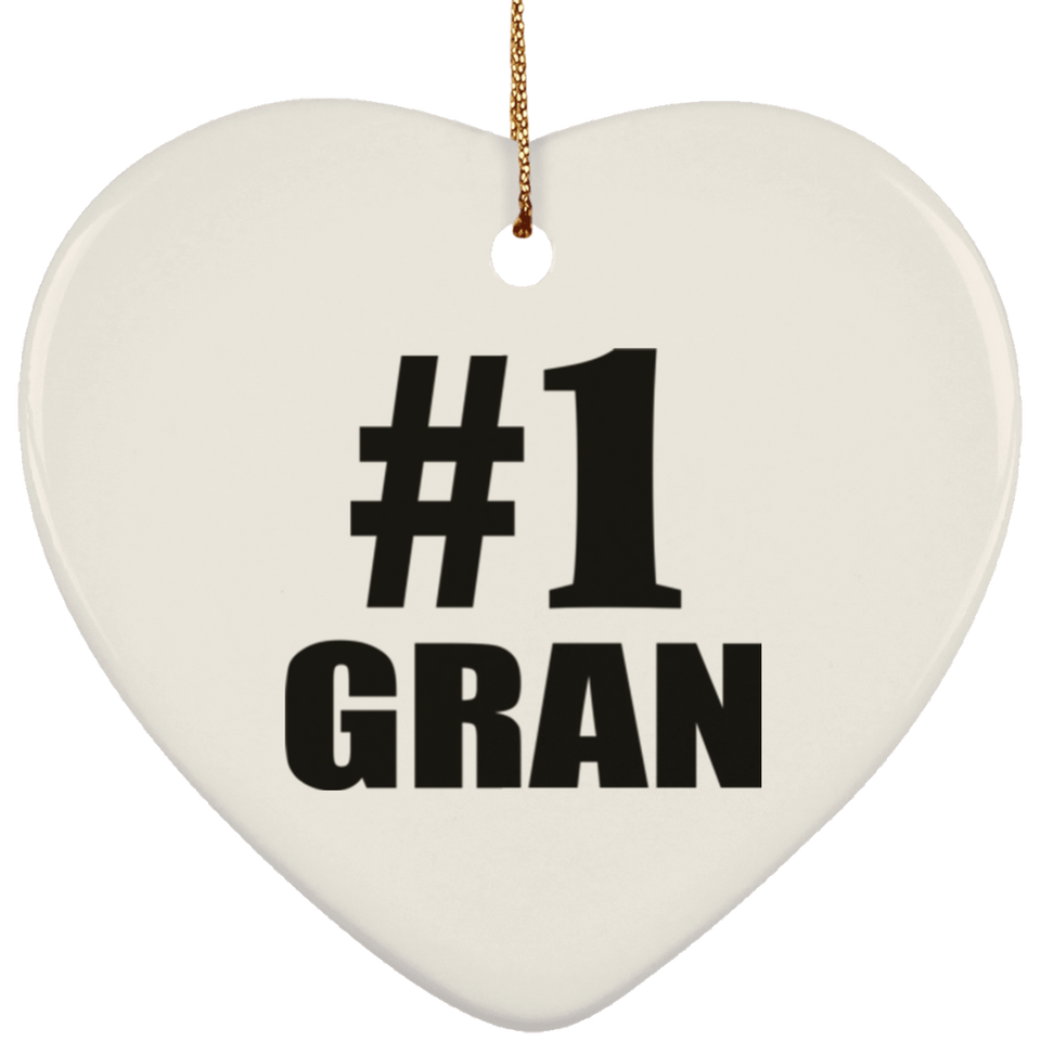 Number One #1 Gran - Heart Ornament