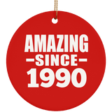 34th Birthday Amazing Since 1990 - Circle Ornament