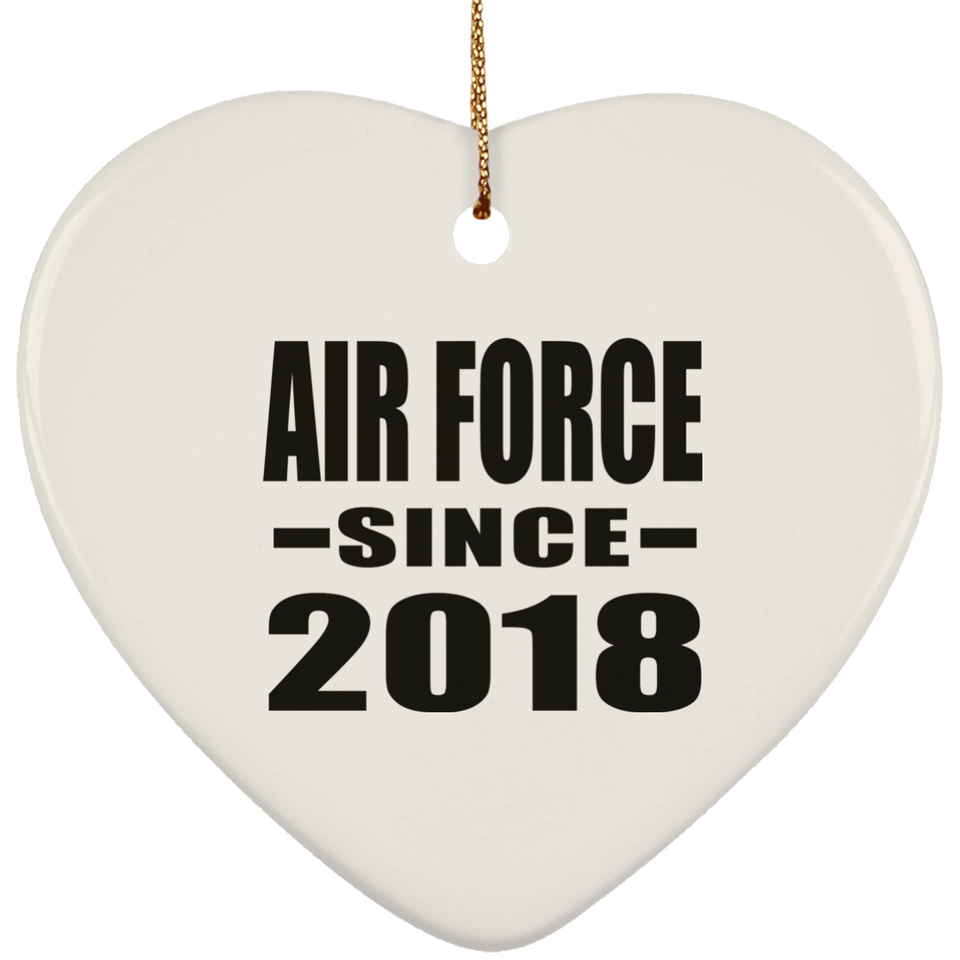 Air Force Since 2018 - Heart Ornament