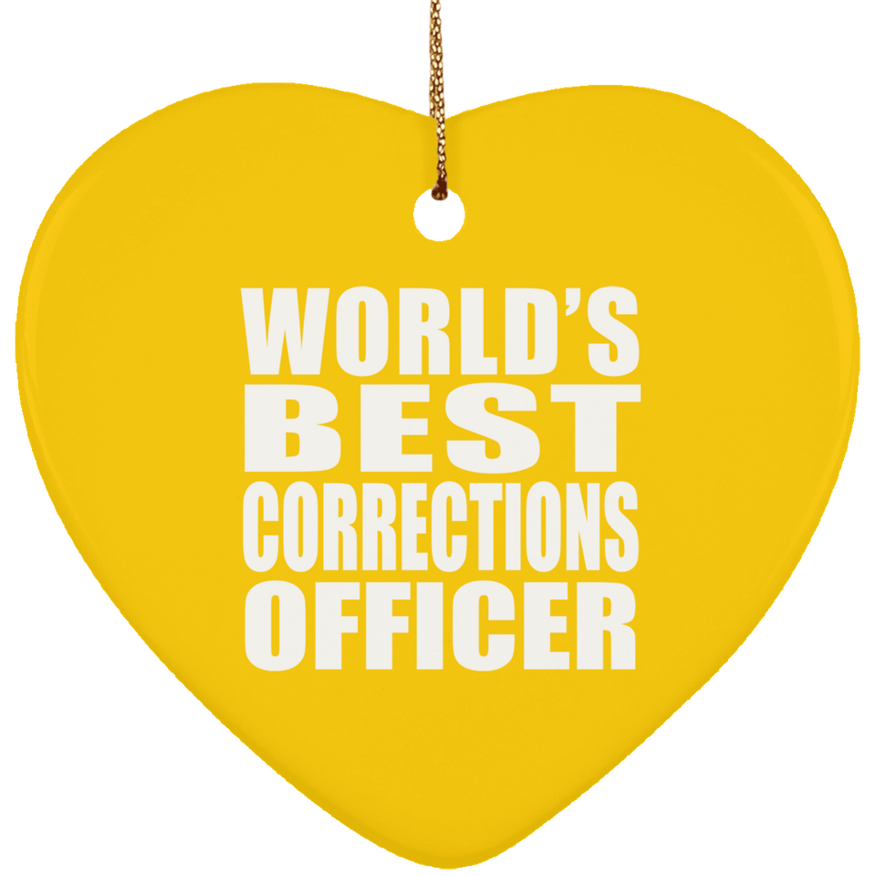World's Best Corrections Officer - Heart Ornament