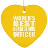 World's Best Corrections Officer - Heart Ornament