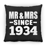 90th Anniversary Mr & Mrs Since 1934 - Throw Pillow Black