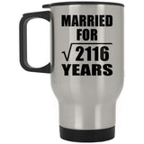 46th Anniversary Married For Square Root of 2116 Years - Silver Travel Mug