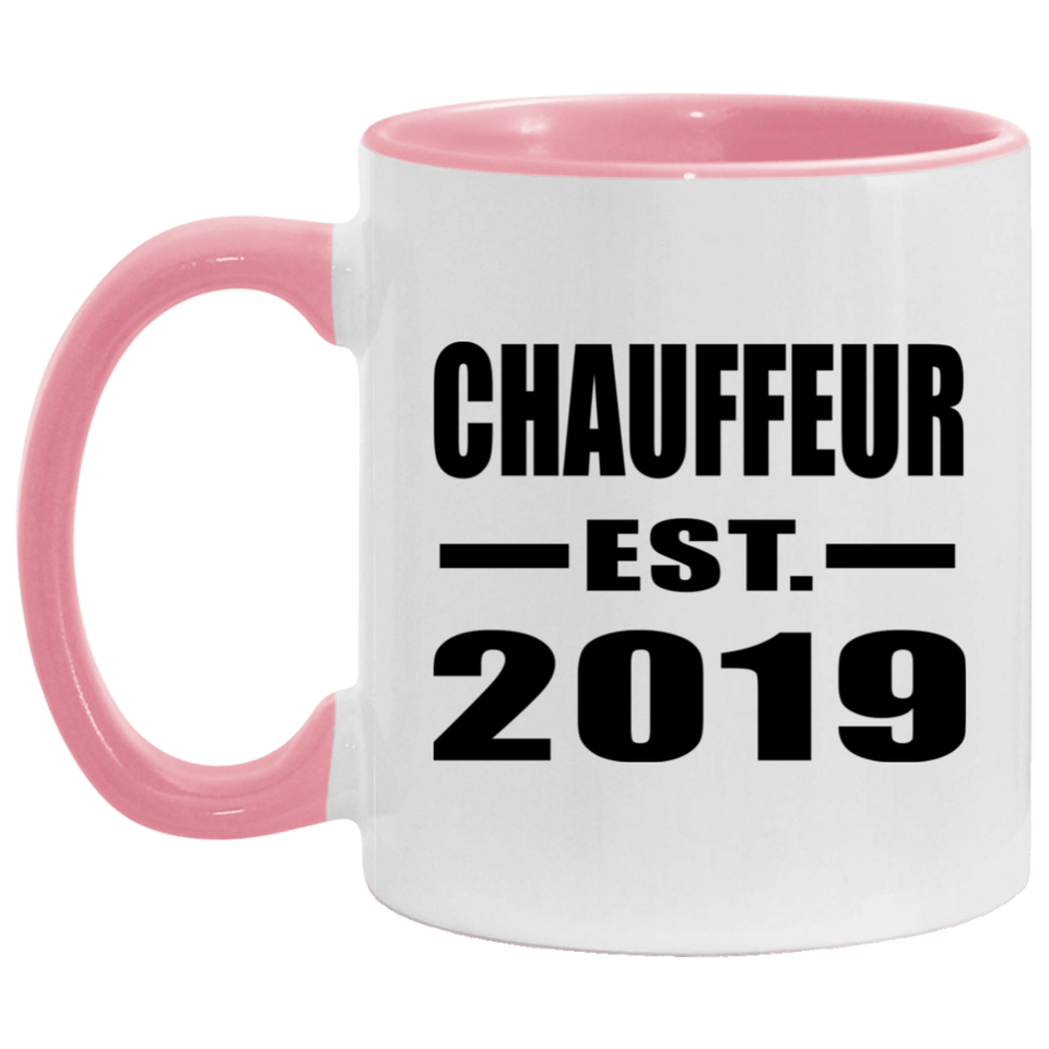 Chauffeur Established EST. 2019 - 11oz Accent Mug Pink