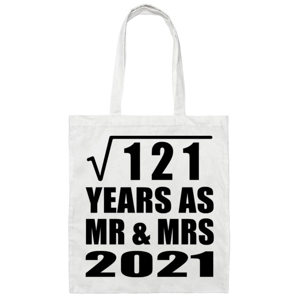 11th Anniversary Square Root of 121 Years As Mr & Mrs 2021 - Tote Bag White