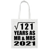 11th Anniversary Square Root of 121 Years As Mr & Mrs 2021 - Tote Bag White