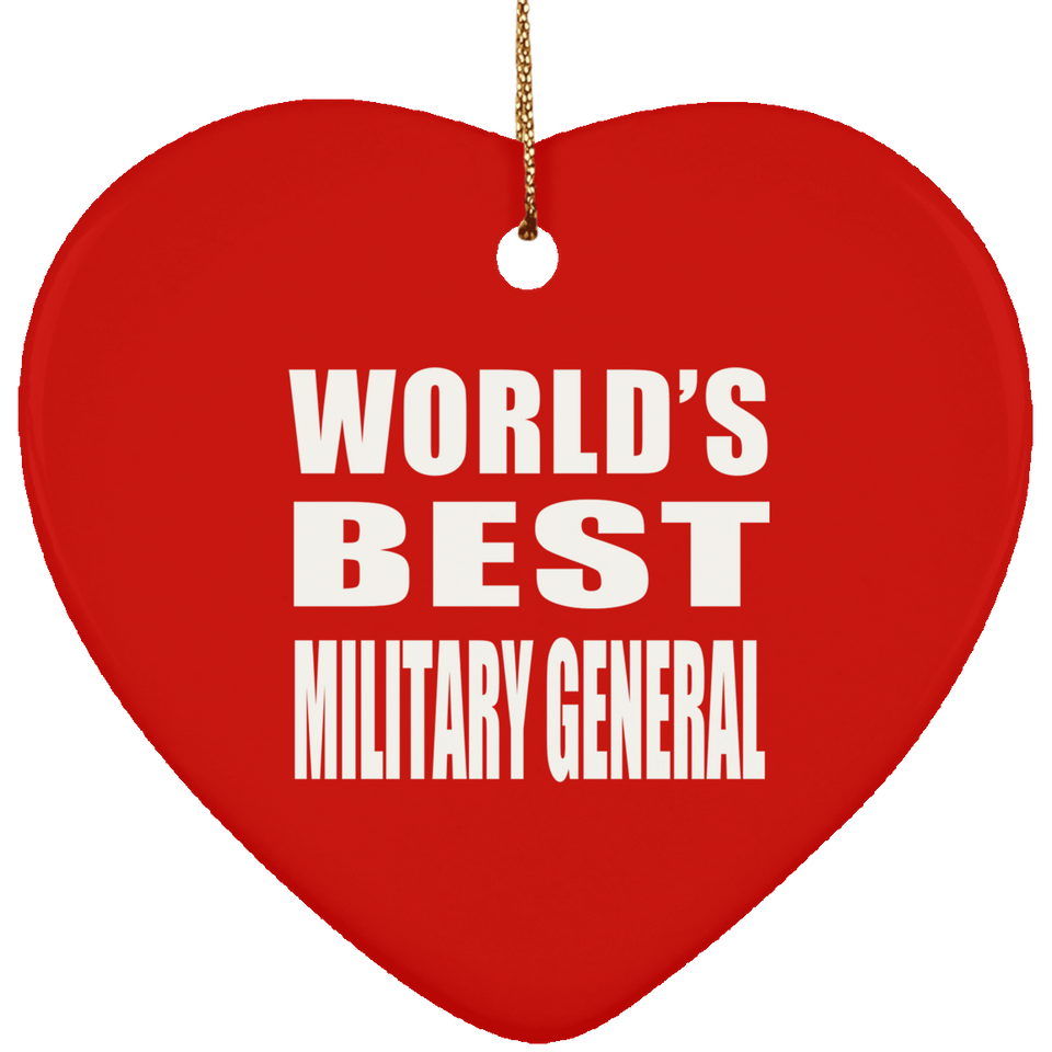 World's Best Military General - Heart Ornament