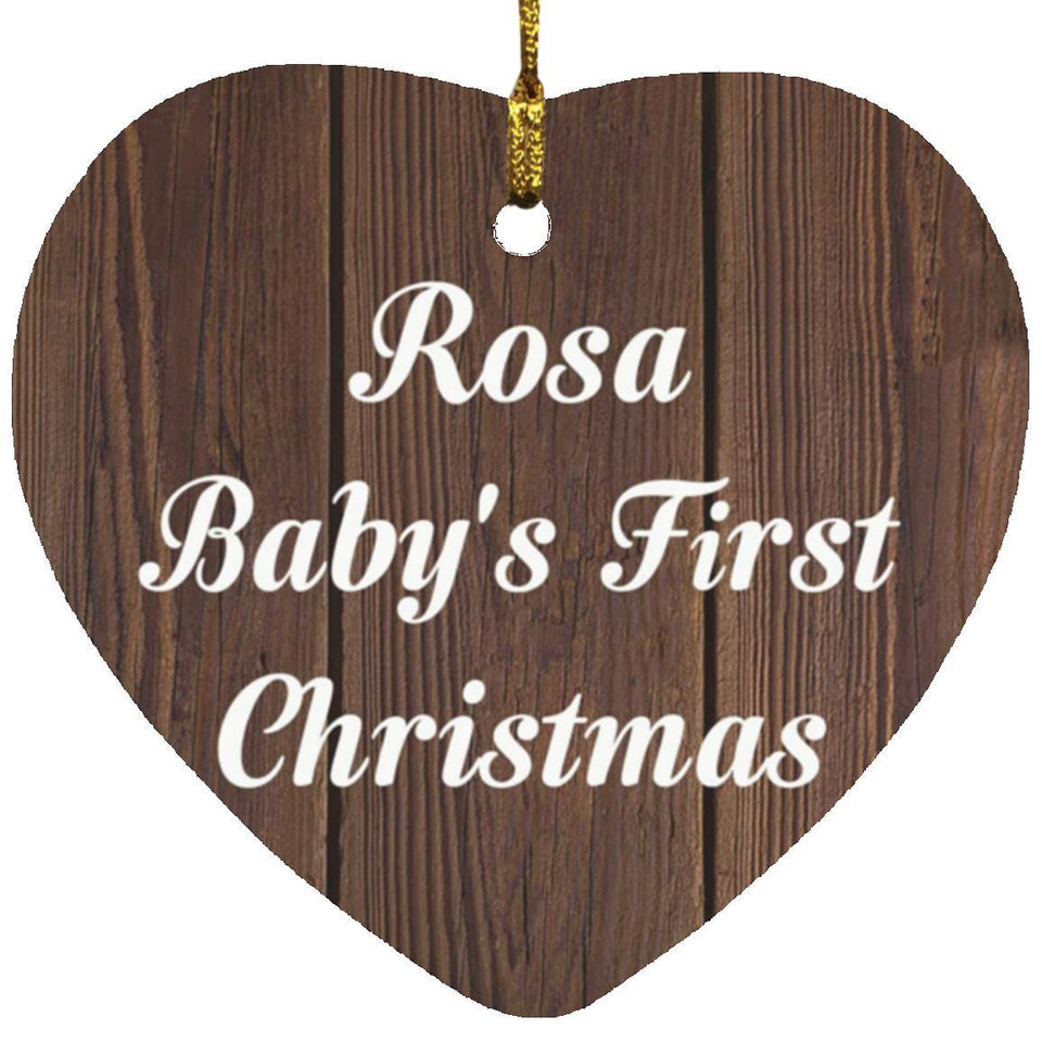 Rosa Baby's First Christmas - Heart Ornament D