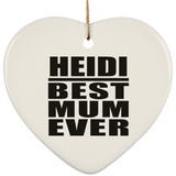 Heidi Best Mum Ever - Heart Ornament