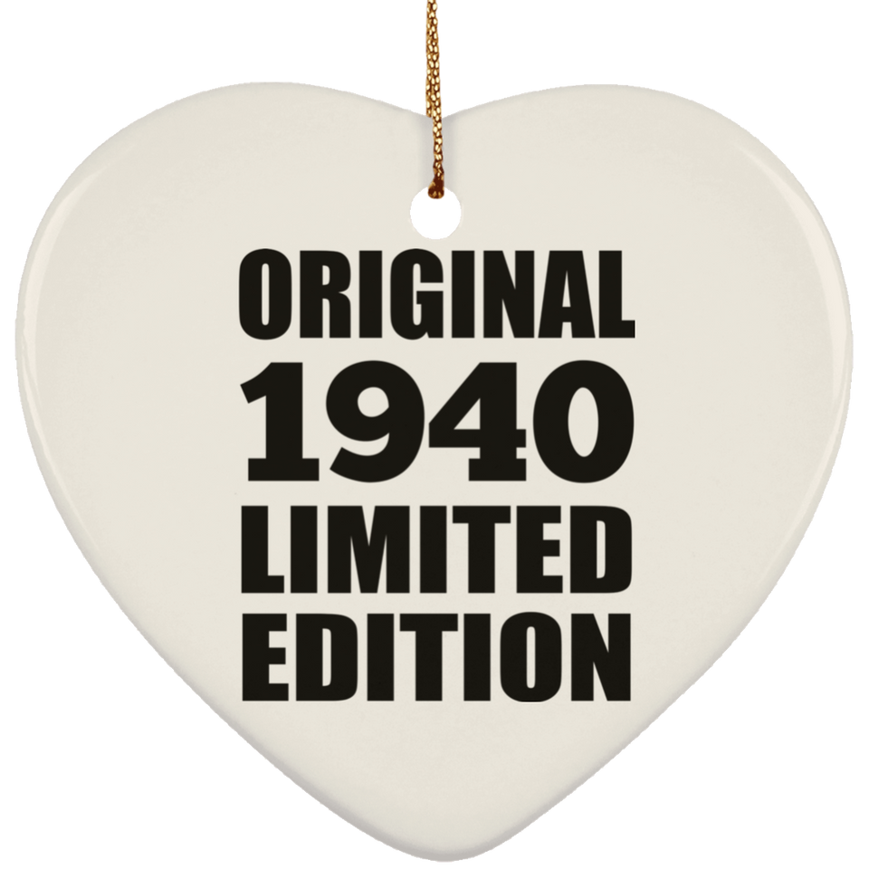 84th Birthday Original 1940 Limited Edition - Heart Ornament