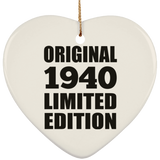 84th Birthday Original 1940 Limited Edition - Heart Ornament