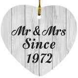 52nd Anniversary Mr & Mrs Since 1972 - Heart Ornament F