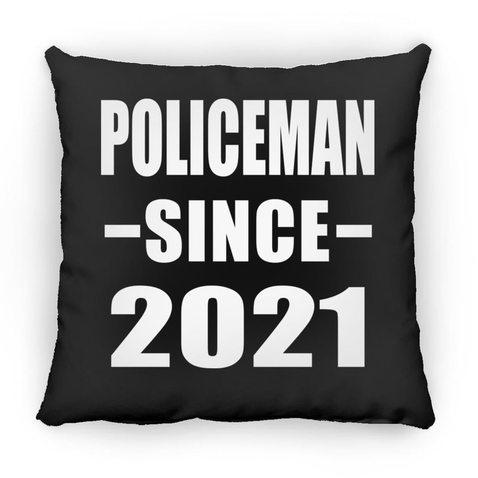 Policeman Since 2021 - Throw Pillow Black