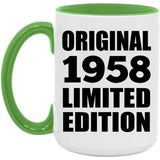 66th Birthday Original 1958 Limited Edition - 15oz Accent Mug Green
