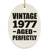 47th Birthday Vintage 1977 Aged Perfectly - Oval Ornament