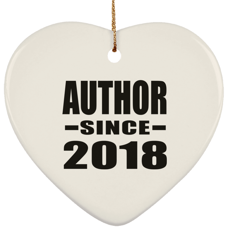 Author Since 2018 - Heart Ornament