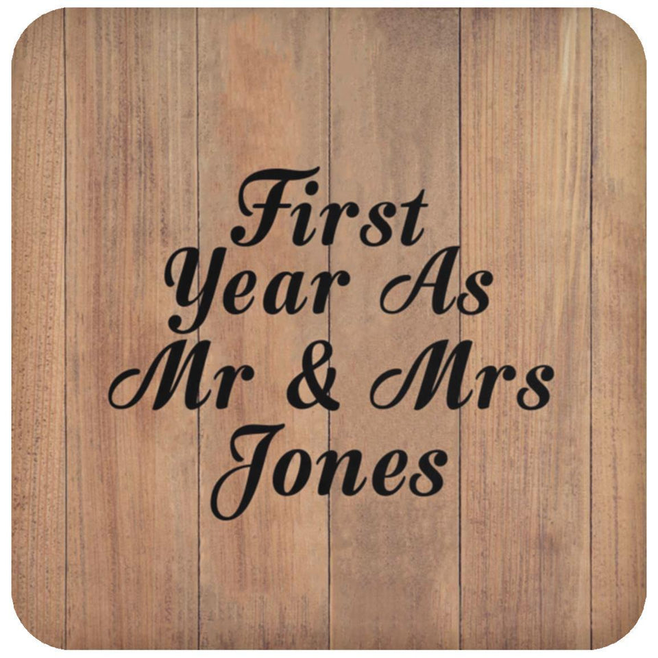 First Year As Mr & Mrs Jones - Drink Coaster C