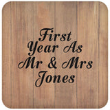 First Year As Mr & Mrs Jones - Drink Coaster C