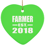 Farmer Established EST. 2018 - Heart Ornament