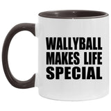 Wallyball Makes Life Special - 11oz Accent Mug Black