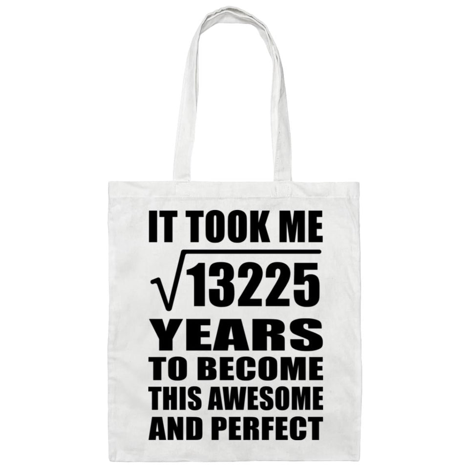 115th Birthday Took Square Root of 13225 Years To Awesome - Tote Bag White